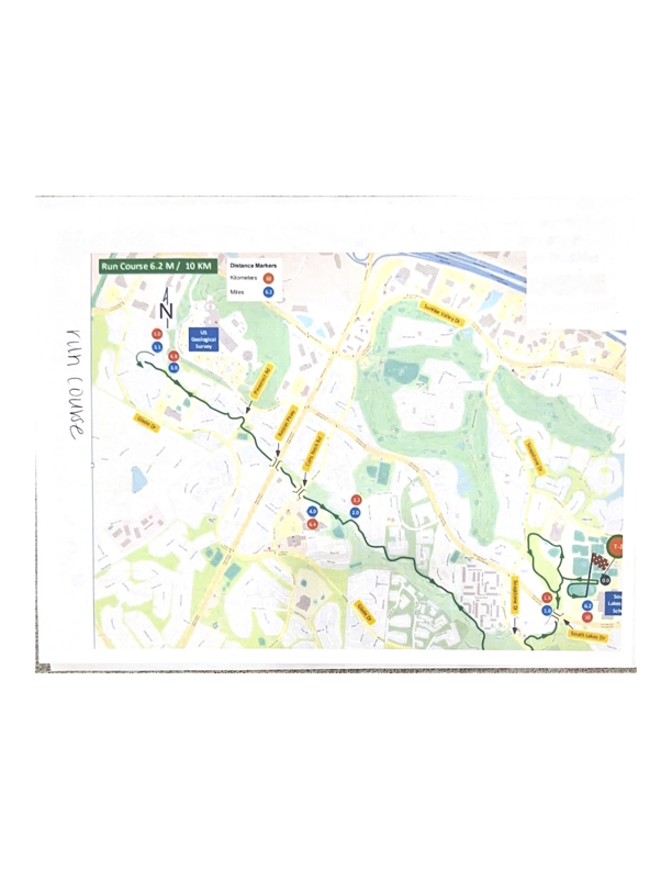 Reston Triathlon Run Route Map